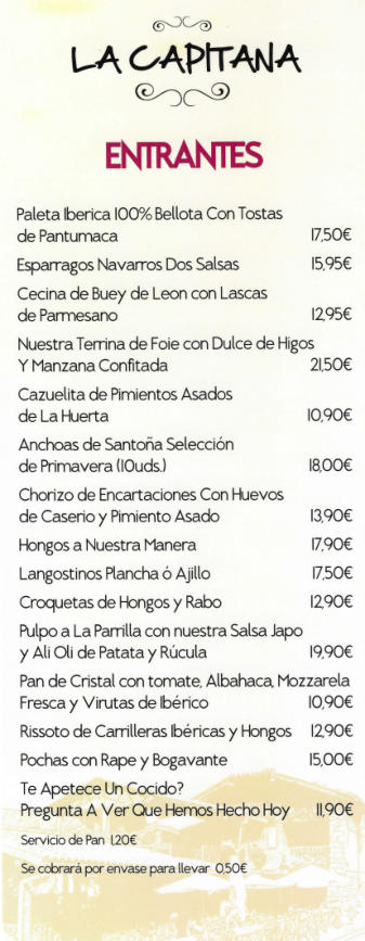 Restaurantes en Santurtzi y Valle de Villaverde entrantes